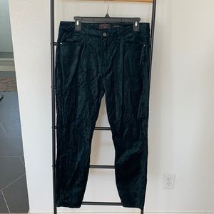Jen 7 by 7 For All Mankind Velvet Skinny Pants in Blackened Emerald